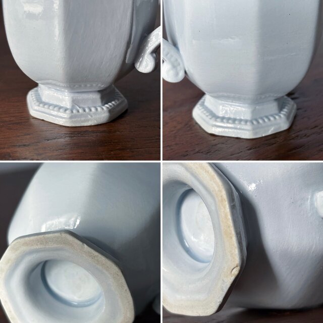 Creil&Montereau 水色 オクトゴナル カップ アンド ソーサー フランス