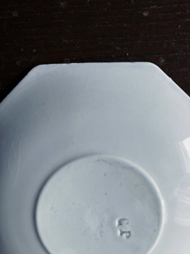 Creil&Montereau 水色 オクトゴナル カップ アンド ソーサー フランス