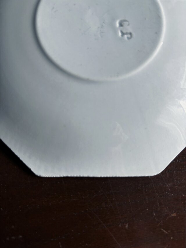 Creil&Montereau 水色 オクトゴナル カップ アンド ソーサー フランス