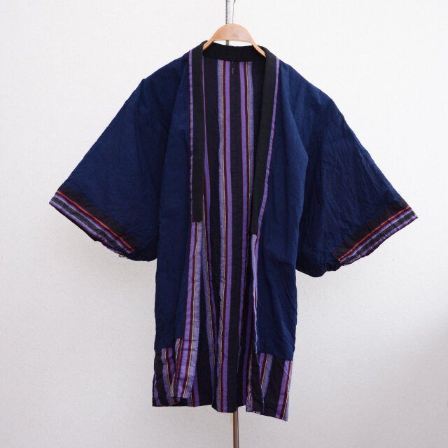 口コミ サイト 商品 藍無地裏地 ジャケット｜縞模様×深藍の美しさ 着物 野良着 ジャケット・アウター