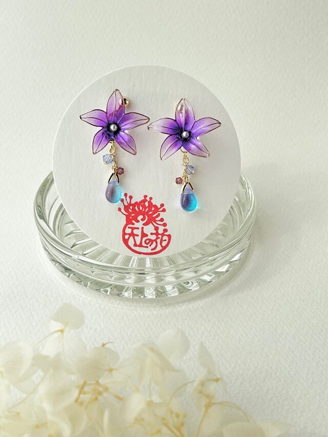 桔梗イヤリング