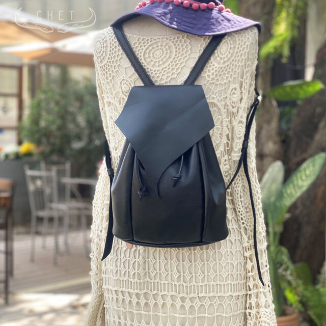 美品⭐Ch!iii BAG レザーバックパックリュック⭐ブラック⭐チー Ch!iii BAG（チーバック）の「chiiii/チー Leather Backpack