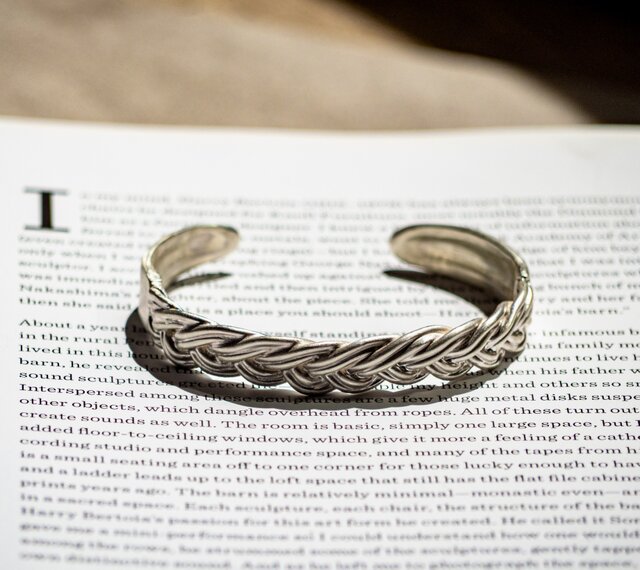 Vintage style braided bangle / 四つ編みバングル シルバー925・真鍮