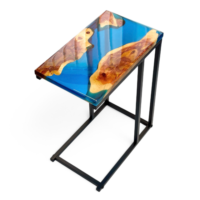 サイドテーブル レジン アイアン 木製 コの字 おしゃれ ミニ 一枚板 北欧 サイドテーブル レジン アイアン 無垢材 木製 コの字 おしゃれ