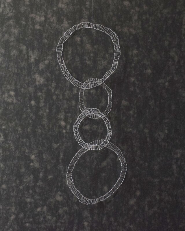 ワイヤーワークオブジェ　四連リング