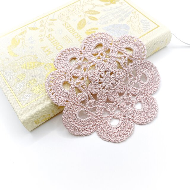 お花のレースドイリー/075/パープル