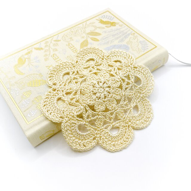 お花のレースドイリー/075/イエロー