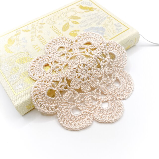 お花のレースドイリー/075/ピンク