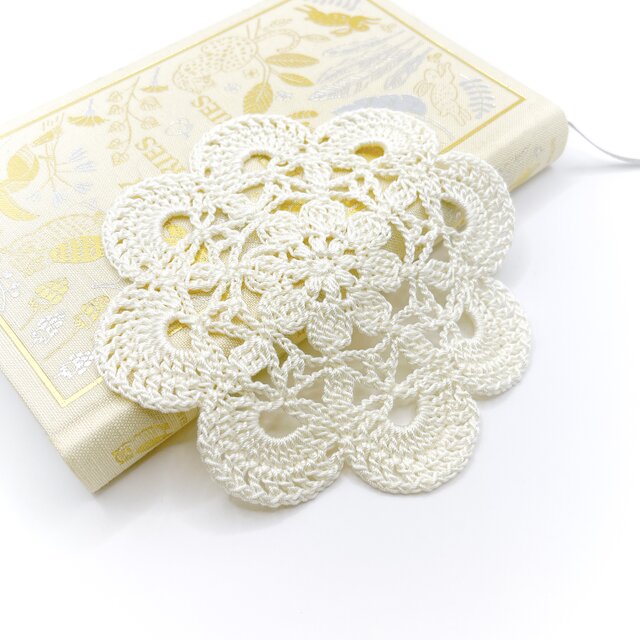 お花のレースドイリー/075/ホワイト