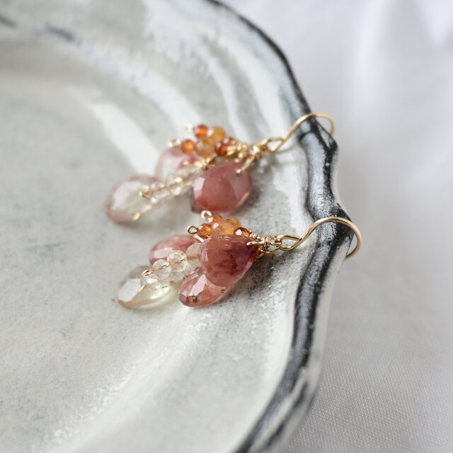 アンデシン房ピアス・イヤリング変更可・14kgf | iichi 日々の暮らしを