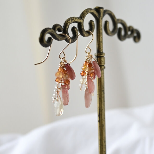 アンデシン房ピアス・イヤリング変更可・14kgf | iichi 日々の暮らしを