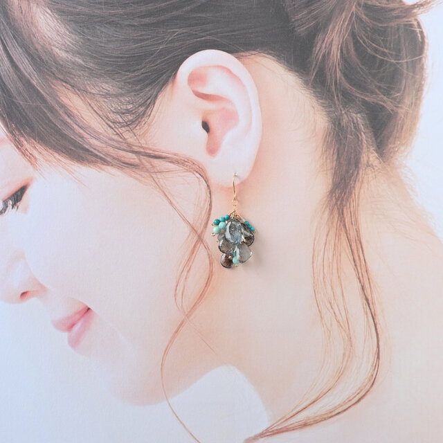 14kgf モスアクアマリンチャーム 14KGF 大粒モスアクアマリンのチャーム