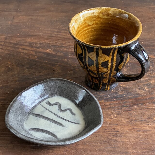 ｜古民家風マグ＆プレート・セット｜マグカップ　マグ