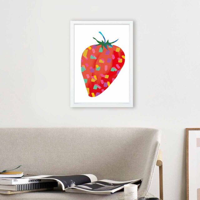 Veryストロベリー フルーツ 送料無料 イラスト A4〜A0 ポスター アート