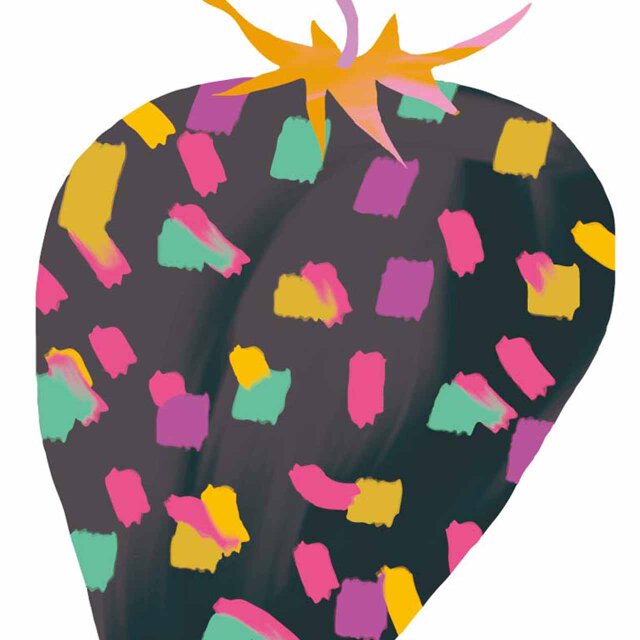 ストロベリーブラック　フルーツ　送料無料 　イラスト　A4〜A0　ポスター　アートポスター　アートsei検索新着順　3550