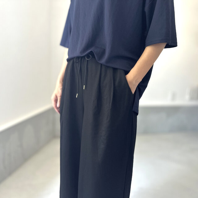 接触冷感】サイドスリット イージーワイドパンツ 2色展開