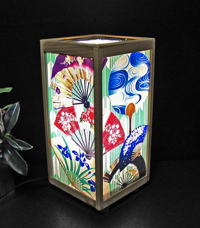 ◆華燭の宿り木=「舞扇舞踏会」／美を高めるラミネート／LED昼白色･桧枠造・フイルム加工・軽量／至福の灯火!!