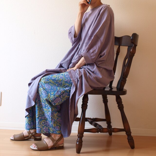 COTTON  ブロックプリント  インド綿  インナーパンツ　*パープル*　size FREE