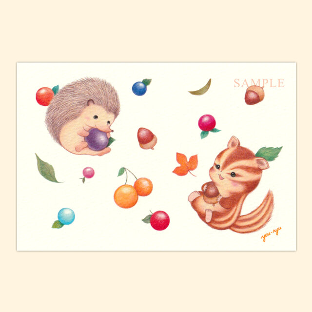 ポストカード 「ぽとん ぽととん」２枚入