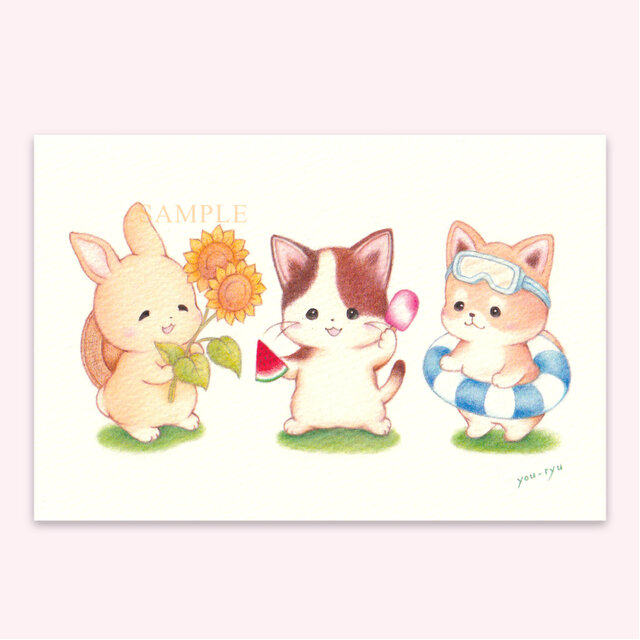 ポストカード 「わくわく夏休み！」２枚入