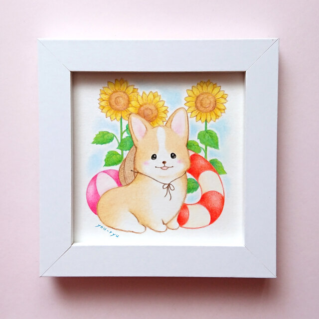 原画作品「コーギーちゃんの夏休み」