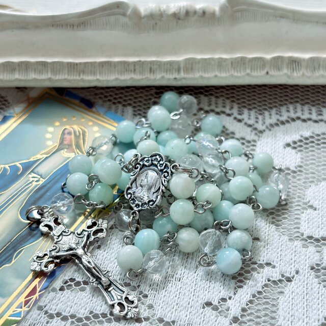 ブルーアラゴナイトのロザリオ