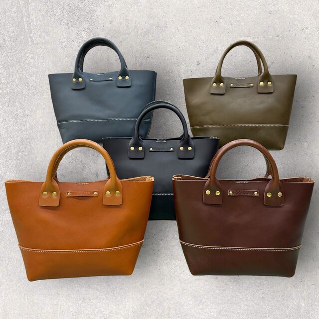 【新色追加】レザートートバッグS（ハンドメイド／A5収納可／手持ち）