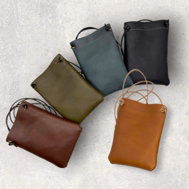 【新色追加】レザースマホショルダー（ハンドメイド／コンパクト／長財布◎／裏地有）