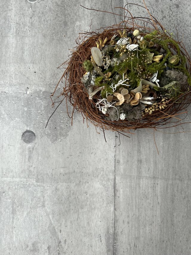 W25051  鳥の巣リース