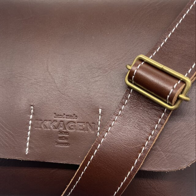 レザーフラップショルダーバッグS（ハンドメイド／コンパクト