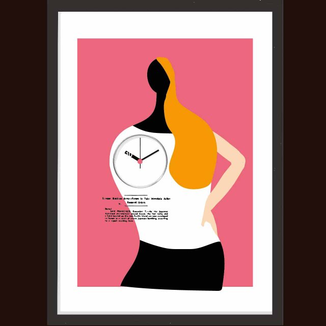 トルソークロック　送料無料 　イラスト　A4〜A0　ポスター　アートポスター　アートsei検索新着順　3527