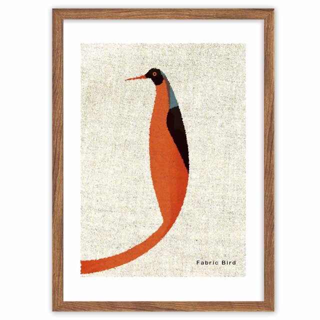 布の鳥　鳥　送料無料 　イラスト　A4〜A0　ポスター　アートポスター　アートsei検索新着順　3551