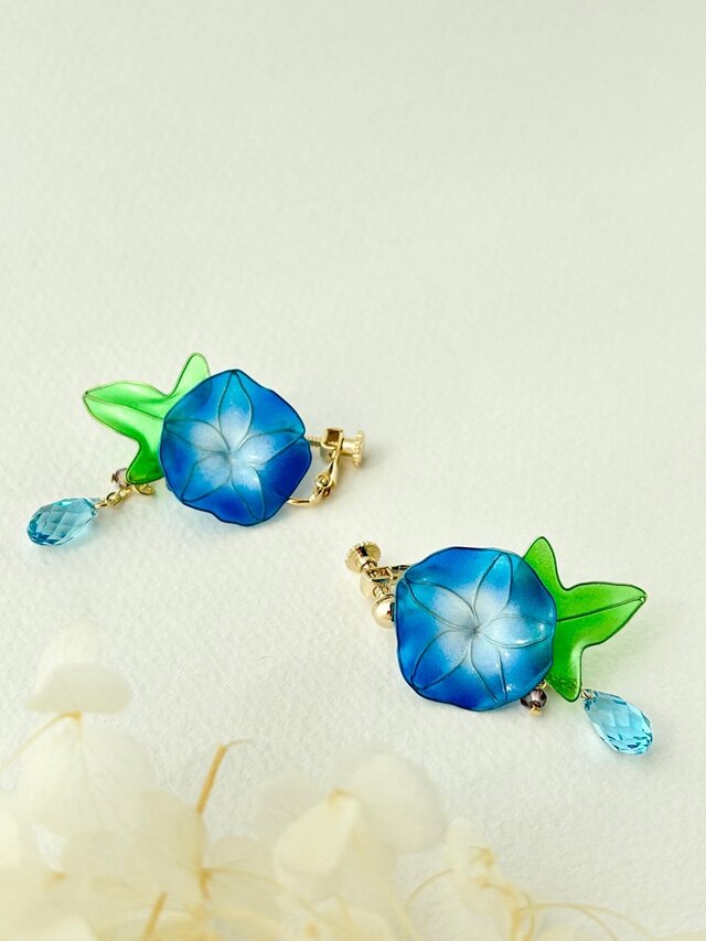 朝顔イヤリング