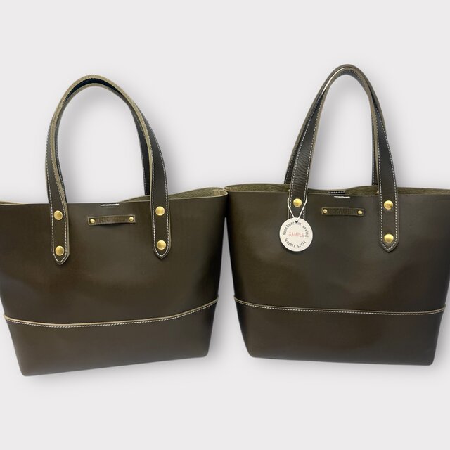 レザースクエアショルダーバッグ（ハンドメイド／ボックス型／底板付