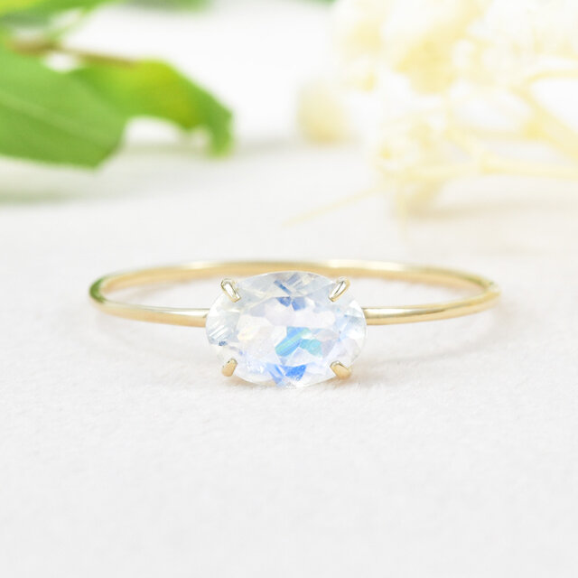 k10 リング　ブルームーンストーン ビズー公式】ブルーム―ンストーン K10 リング ジュリ | 希少石