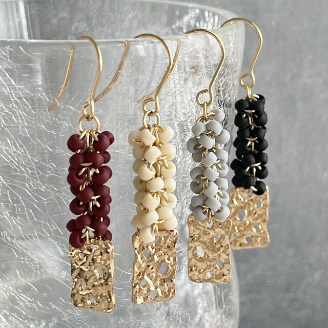 4color【ビーズリンクラインピアス orイヤリング】