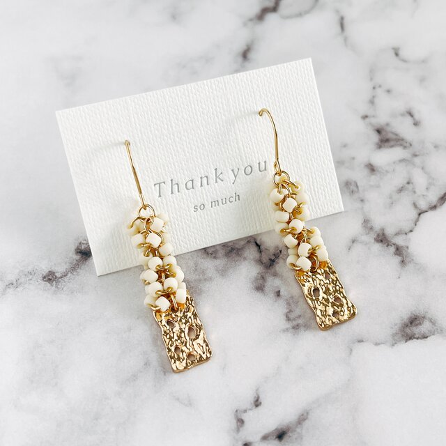 4color【ビーズリンクラインピアス orイヤリング】 | iichi 日々の