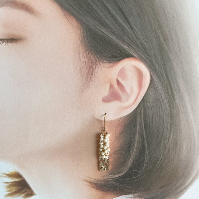 4color【ビーズリンクラインピアス orイヤリング】 | iichi 日々の