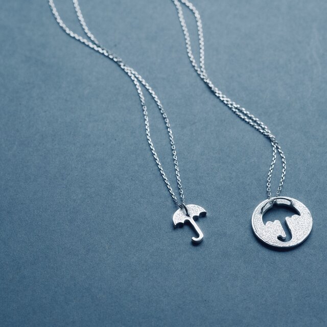 2コset) 傘 切り抜き ペア ネックレス シルバー925 | iichi 日々