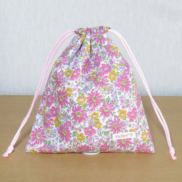 ミニ巾着★花柄（ピンク）
