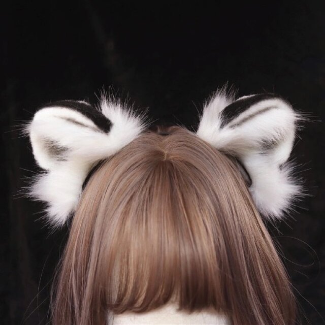 【受注生産】ヒョウ耳カチューシャ 手作 リアルな毛皮のような ヘアアクセサリー シミュレーション 動物の耳 ロリータ