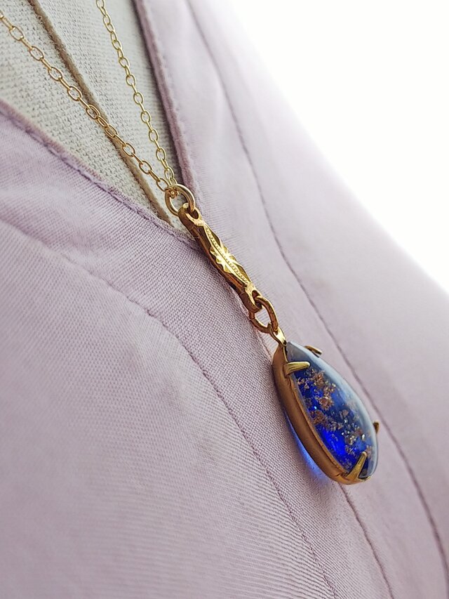 ヴィンテージ 七夕を想う 夜空のようなサファイアBlue ネックレス
