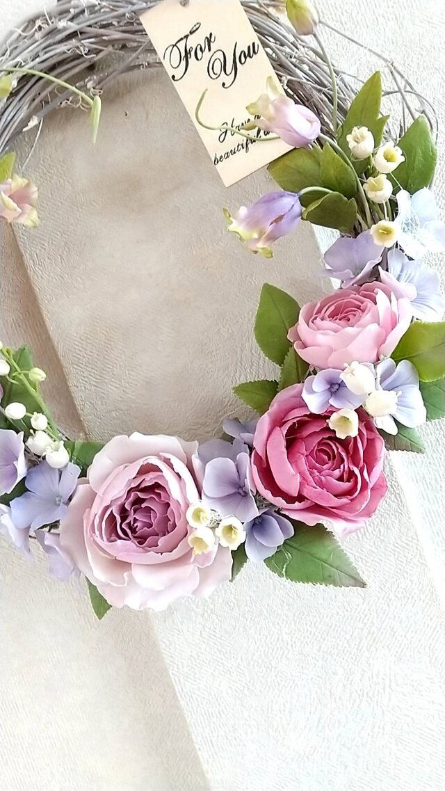 ☆粘土の花[四季のリース]☆ | iichi 日々の暮らしを心地よく