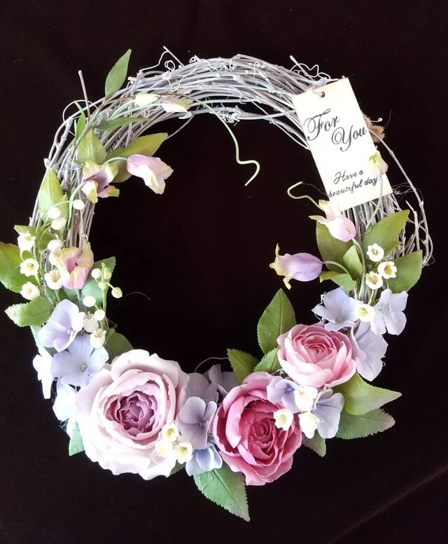 クイリング/ハンドメイド/リース/花束 クイリング】簡単！定規で作るお花のリース/おうち時間/quilling