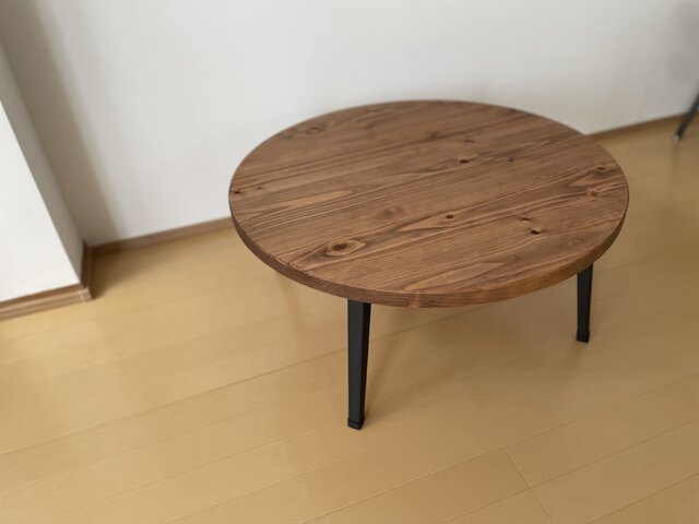 古い小ぶりな折り畳み丸テーブル　ちゃぶ台 ちゃぶ台 折りたたみテーブル 丸テーブル センターテーブル ロー