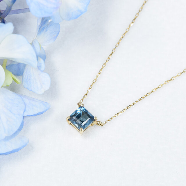 K10 ロンドンブルーネックレス ロンドンブルートパーズ K10/K18/PTネックレス・エマS