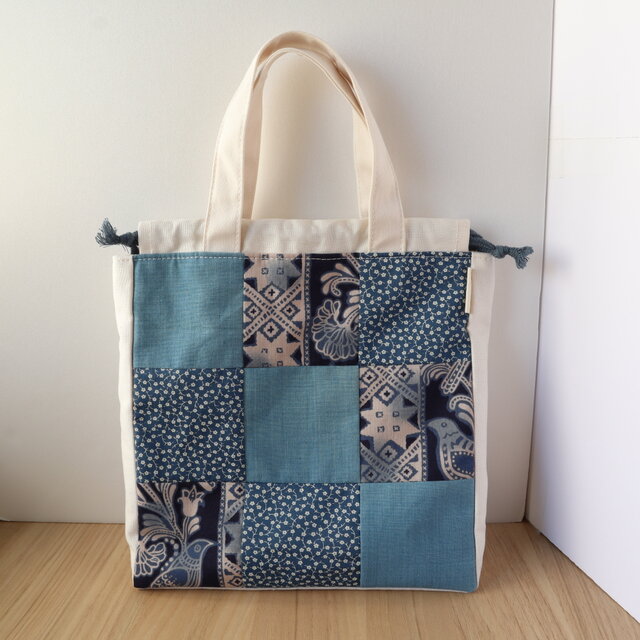 パッチワーク巾着付きトートバッグ チャッピー様専用。 テントポーチ