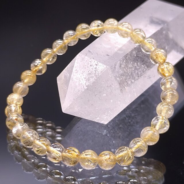 ルチルクォーツ・6mm【高品質】ブレスレット
