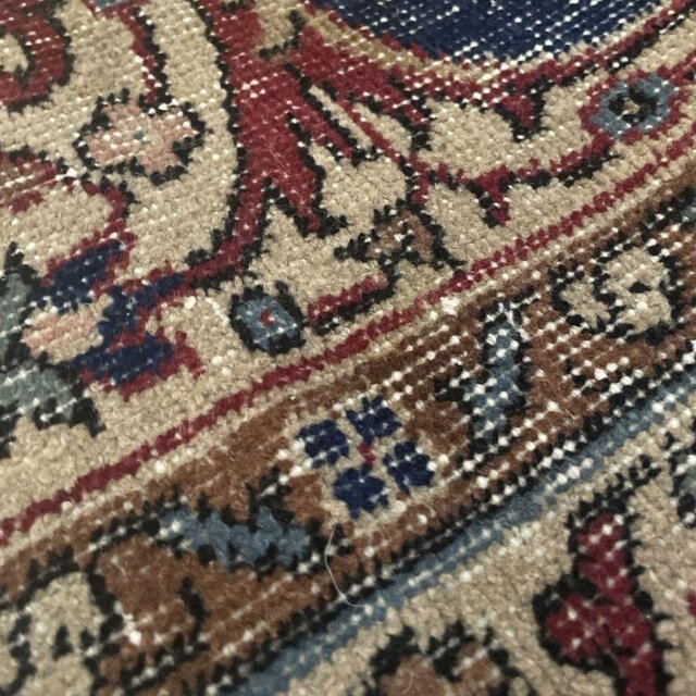50×150 ロングランナーラグ ネイビー×レッド トルコヴィンテージ