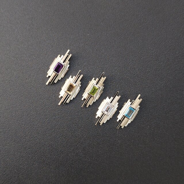 手作りのシルバーペンダント Skalisto Up シトリン 5x7mm
